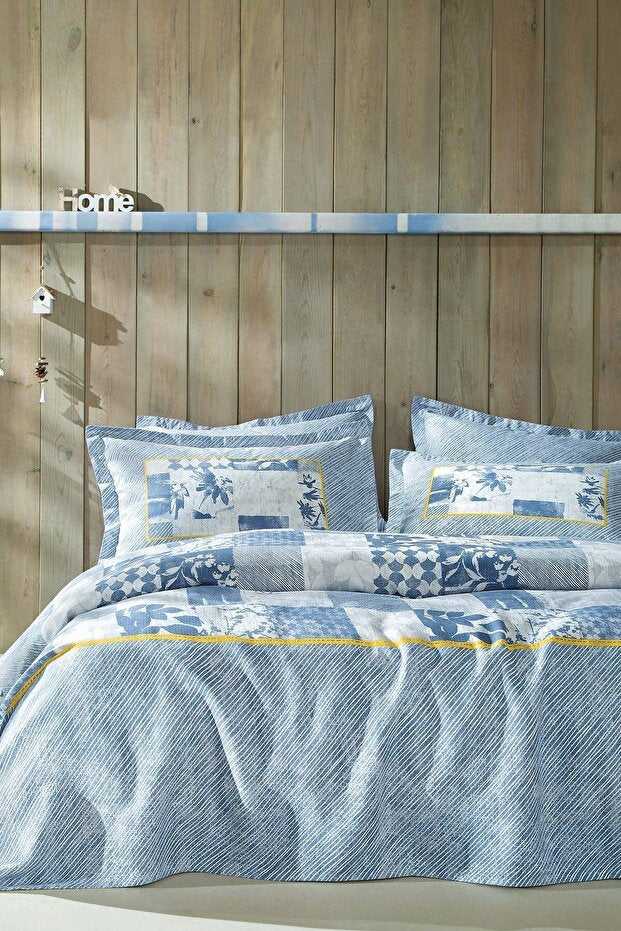 Queen Size Cecilia Pique Set - Indigo