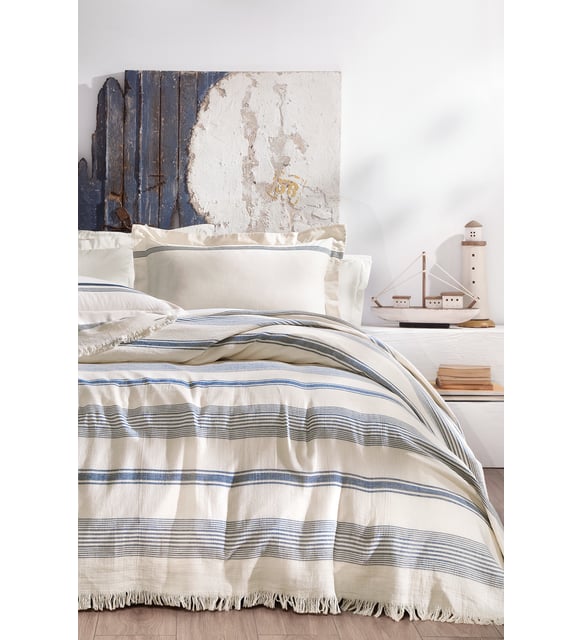 Queen Size Meri Pique Set - Navy