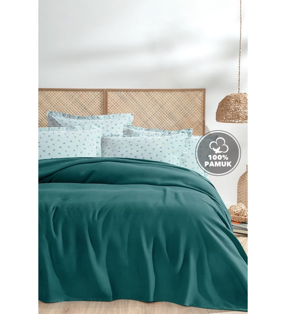 Queen Size Wal Pique Set - Emerald